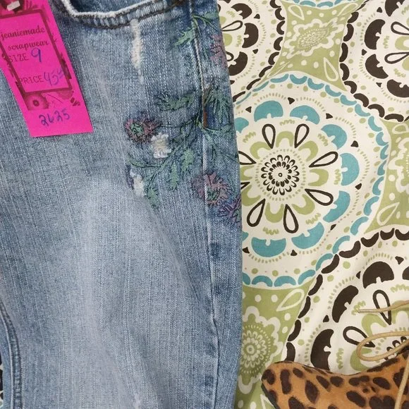 2524 Size 9j Duck Head 100% Cotton Upcycled Bell-Bottoms - Picture 2 of 7